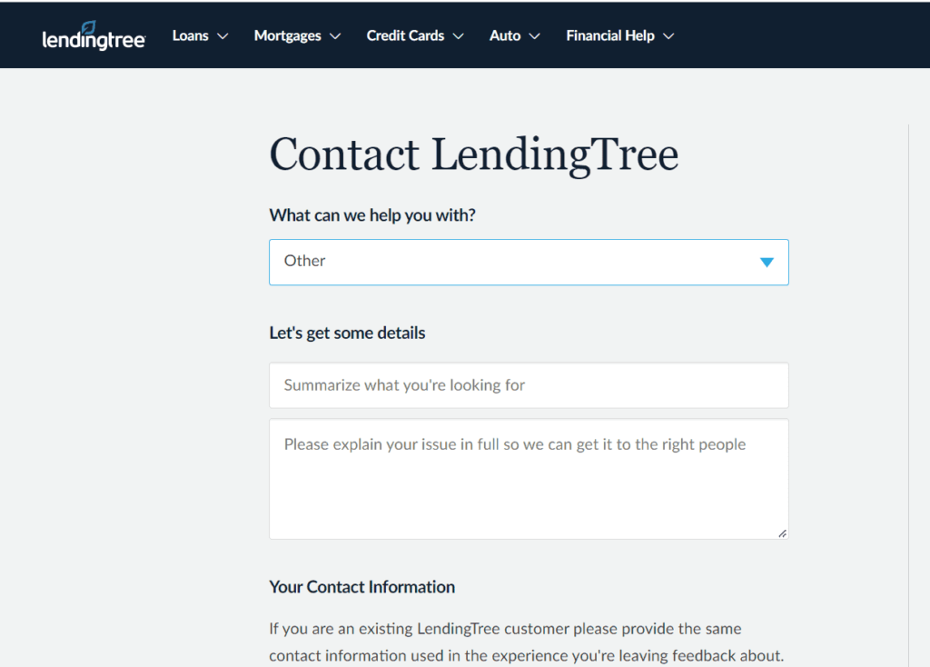 delete lendingtree account contact
