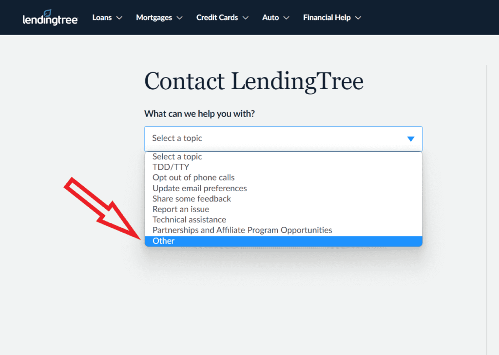 delete lendingtree account select others