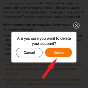How to Delete Temu Account by Using App 07