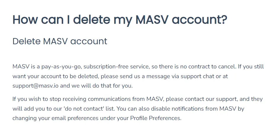 How to Delete MASV Account via Support Chat 07