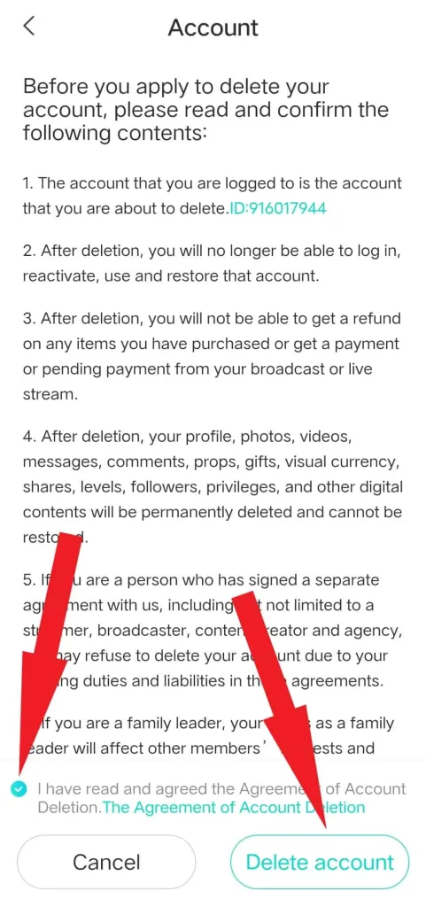 How to delete Bigo account using the App Method 1 8